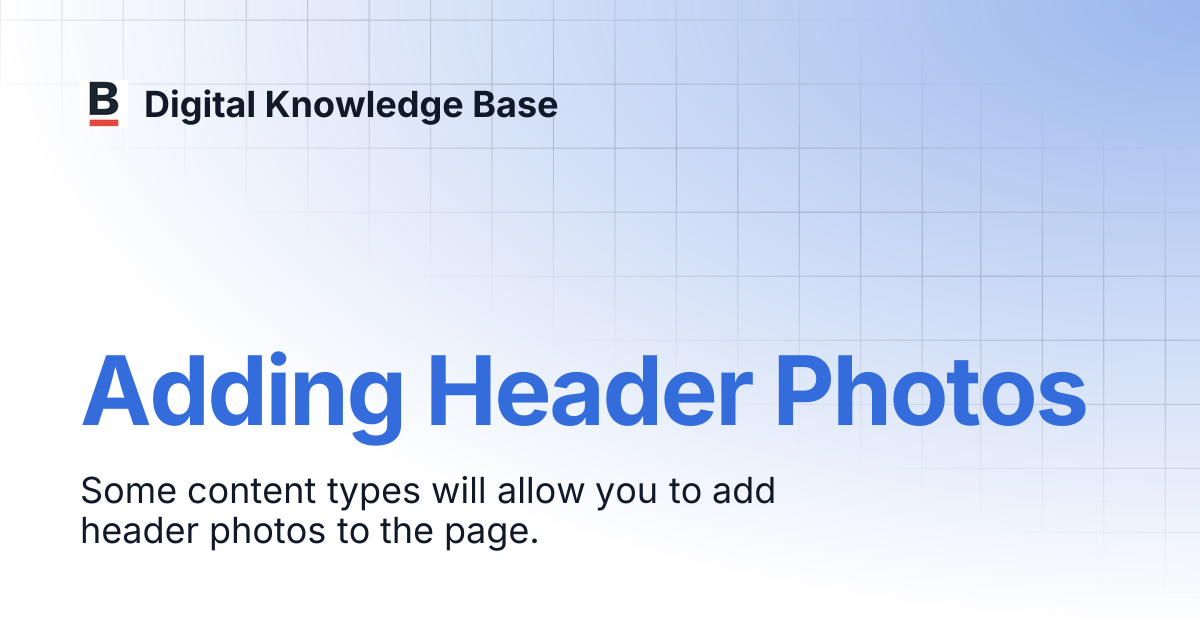 Adding Header Photos | Digital Knowledge Base