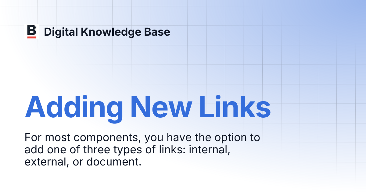Adding New Links | Digital Knowledge Base