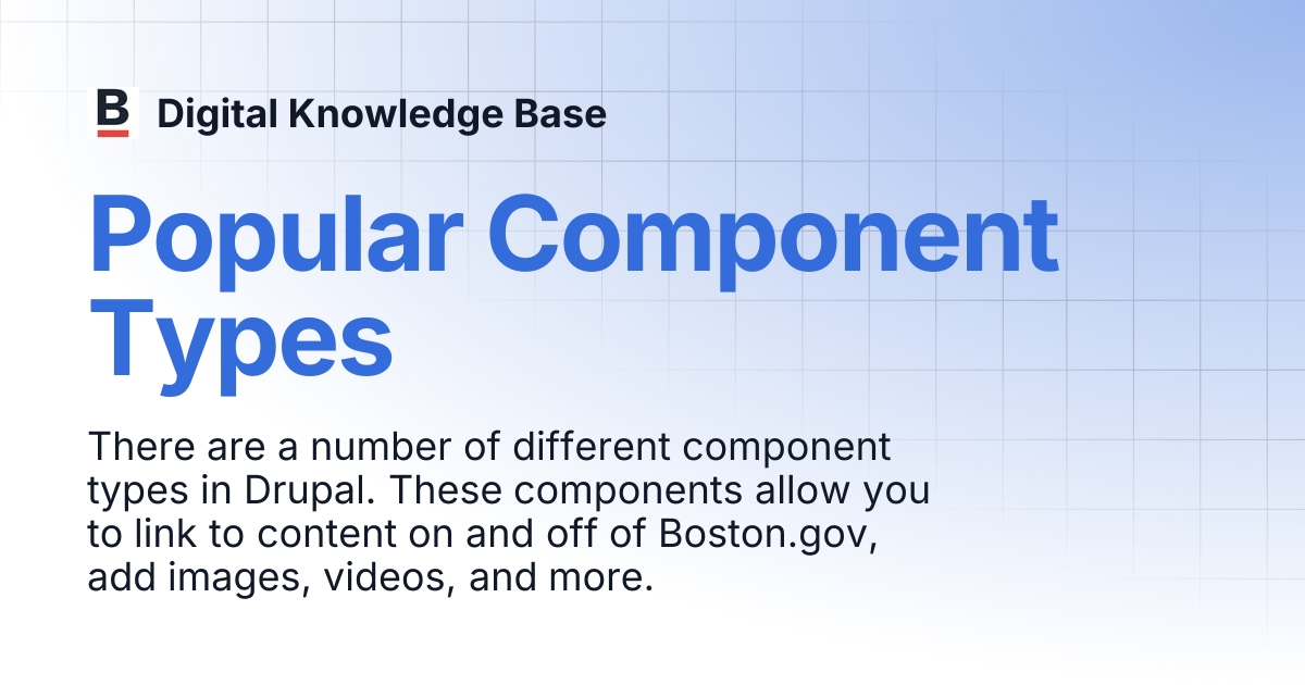 Popular Component Types | Digital Knowledge Base